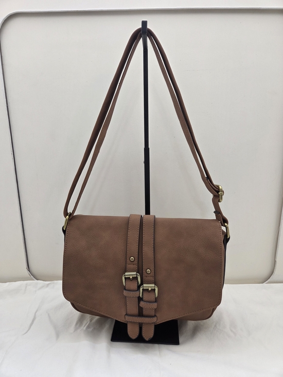 Merona Handbags - Merona Brown Faux Leather Messenger Bag • Adjustable Strap